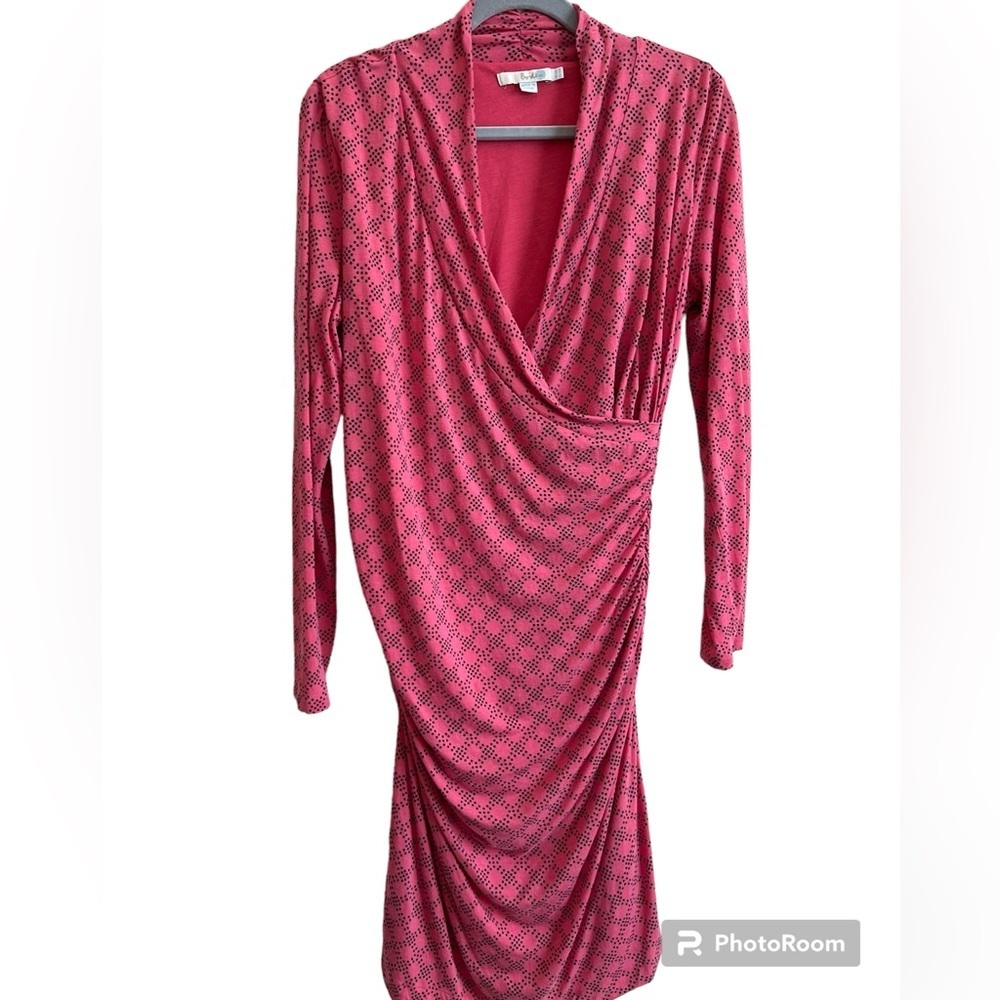 Boden Ruched Wrap pink dress. Size 12.